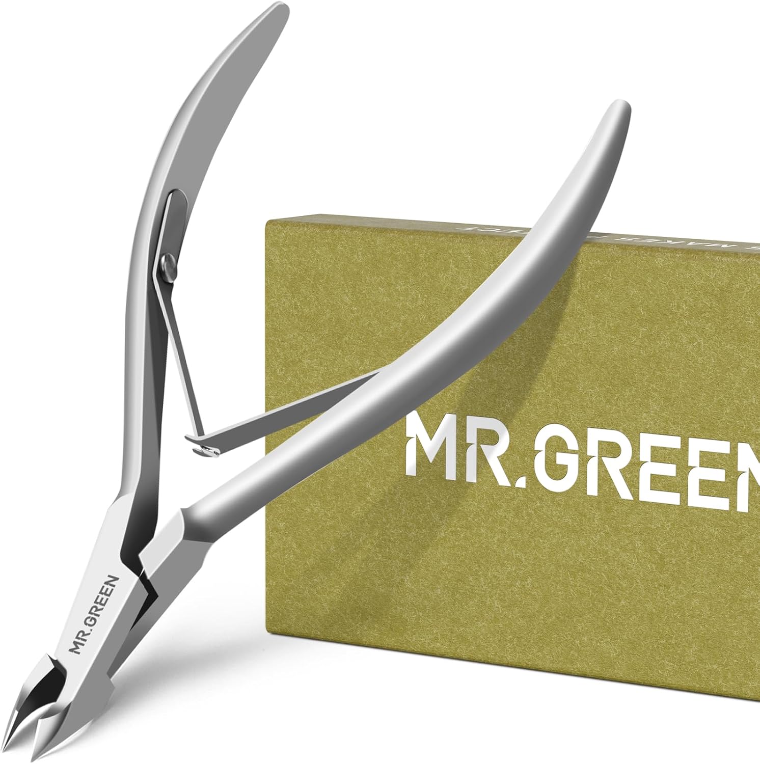 Mr. Green cuticle nippers with pusher front view