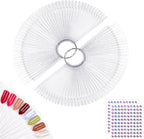 Subay 100pcs fan-shaped nail swatches sticks clear set