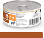 Hill's Pet Nutrition k/d therapeutic renal care canned food for adult dogs packaging details