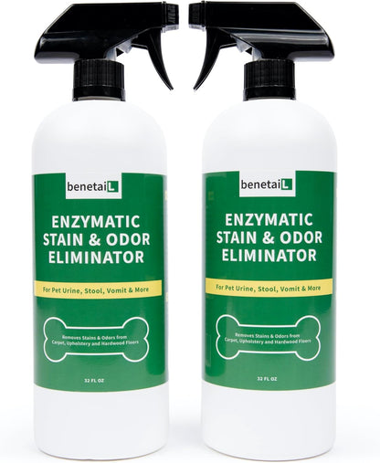 Benetail professional strength pet mess remover bottle displayed on a clean floor.
