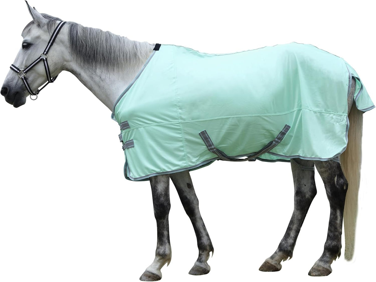 TARFEPA horse fly sheet mint green front view on a horse