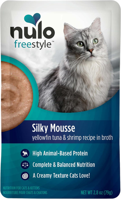 Premium imported USA wet cat food silky mousse tuna and shrimp variant for all life stages
