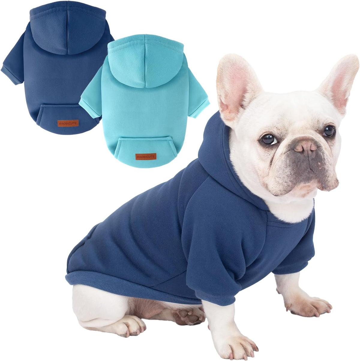 2 Pack Dog Hoodie Warm Hood Dog Sweater Cold Weather Small Dogs Sweatshirt Comfort Pet Clothes for Small Medium Dogs with Pockets Cats Chihuahua Clothes for Male Female Girl Boy Sporty Daily Wear - Image 14