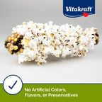 Popped fluffy corn treat on a small dish
