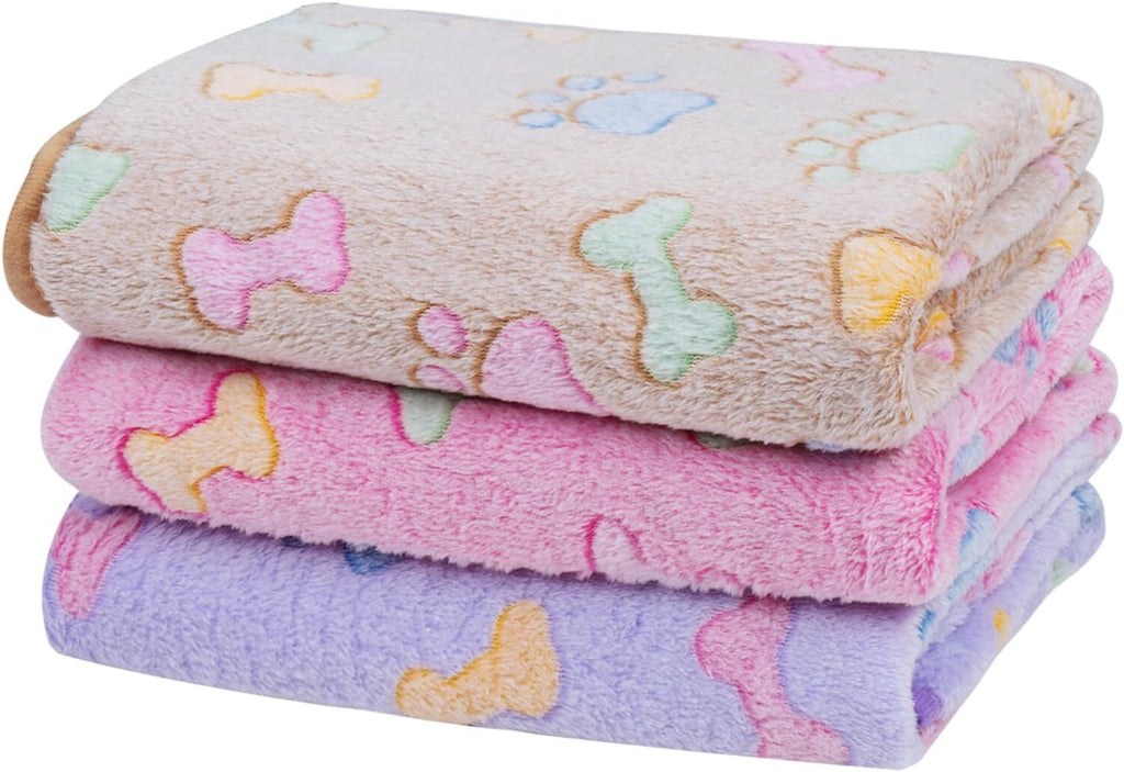 Dono 1 Pack 3 Dog Blankets, Soft Fluffy Fleece Pet Blanket Warm Sleep Mat Paw Print Design Puppy Kitten Throw Blankets Doggy Blanket for Dogs - Image 14