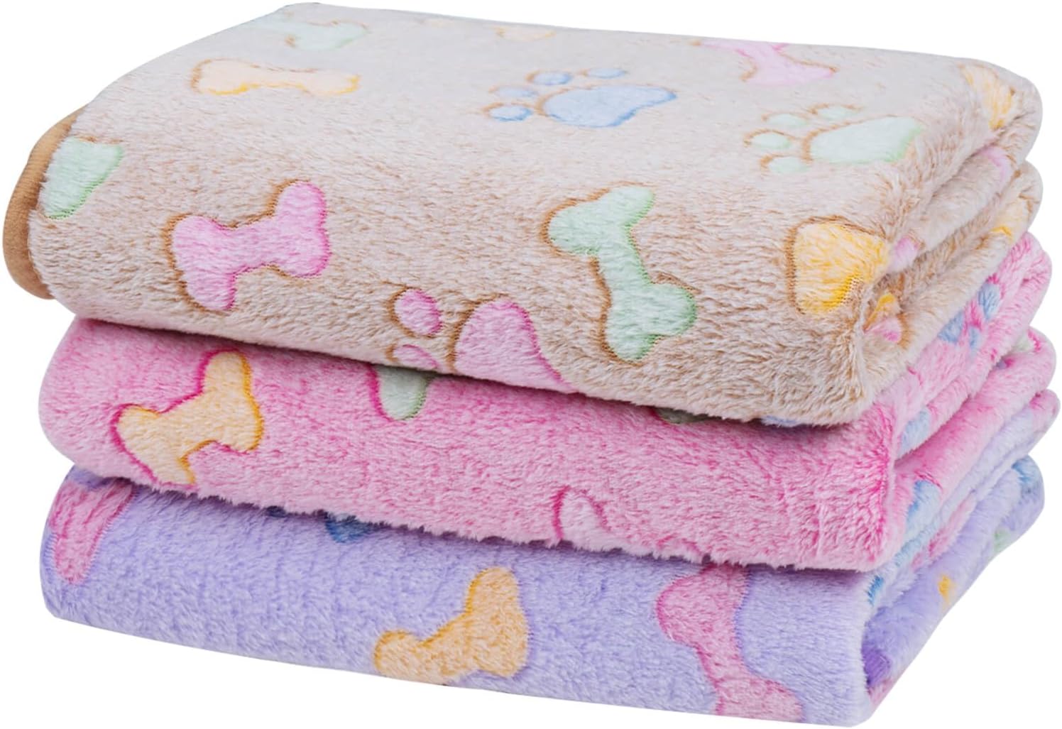 Dono 1 Pack 3 Dog Blankets, Soft Fluffy Fleece Pet Blanket Warm Sleep Mat Paw Print Design Puppy Kitten Throw Blankets Doggy Blanket for Dogs - Image 14