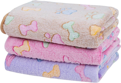 Dono 1 Pack 3 Dog Blankets, Soft Fluffy Fleece Pet Blanket Warm Sleep Mat Paw Print Design Puppy Kitten Throw Blankets Doggy Blanket for Dogs - Image 14