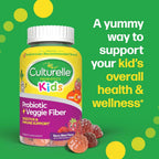 Culturelle Kids Probiotic Veggie Fiber Gummies nutritional information panel