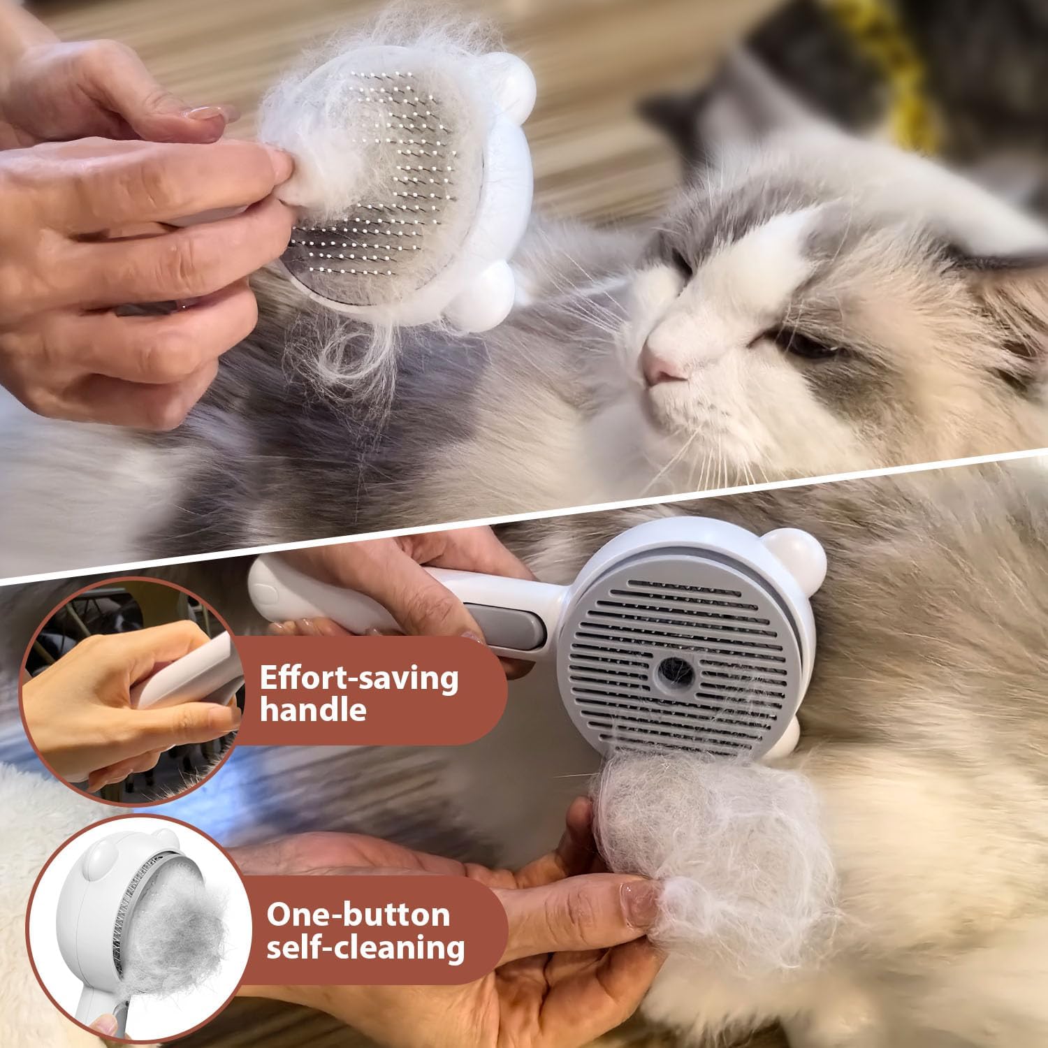 Ergonomic handle and LED battery display of Poiiopy brush