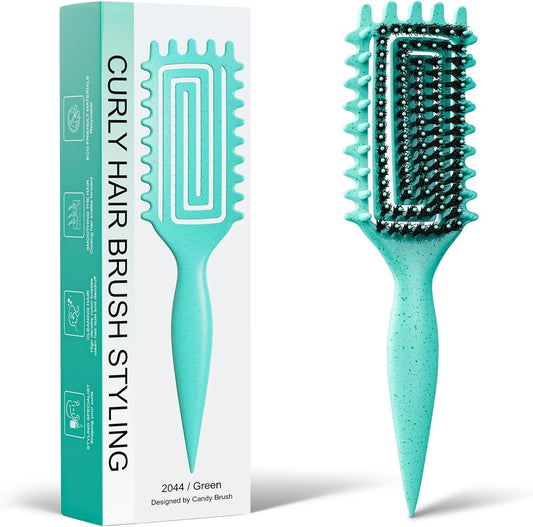 Weldilgit curly hair brush green front view