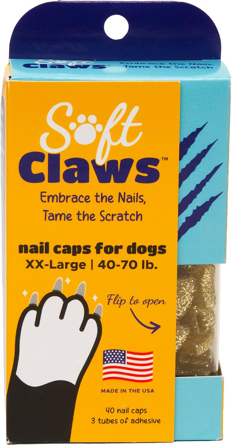 Soft Claws Nail Caps for Dogs with Non-Slip Design Made in USA - 40 Dog Nail Covers for Long-Lasting Protection of Floors and Furniture - Black, XX-Large - Image 10
