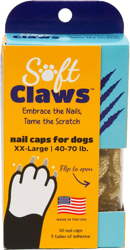 Soft Claws Nail Caps for Dogs with Non-Slip Design Made in USA - 40 Dog Nail Covers for Long-Lasting Protection of Floors and Furniture - Black, XX-Large - Image 10