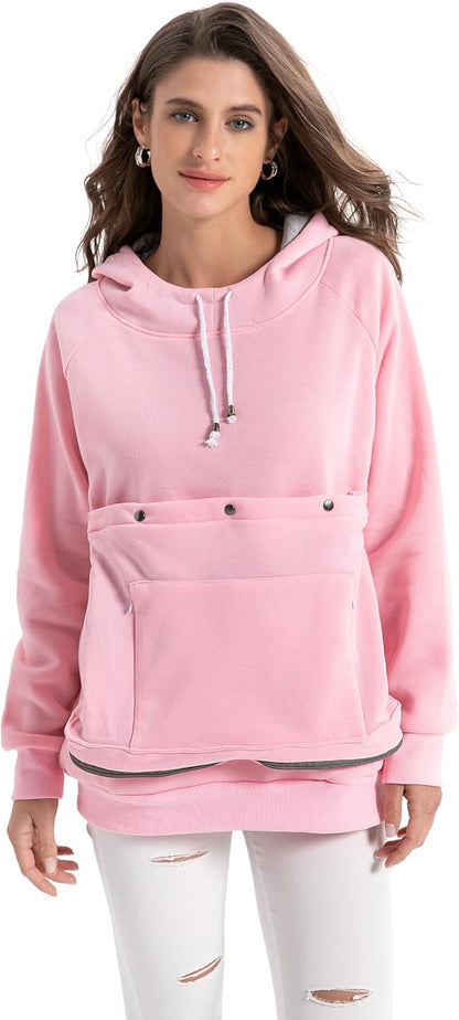 Pet Cat Dog Pouch Hoodie Small Animal Carrier - Kitten Puppy Pouch Sweatshirt Holder Fleece Unisex Hoodies Navy - Image 15