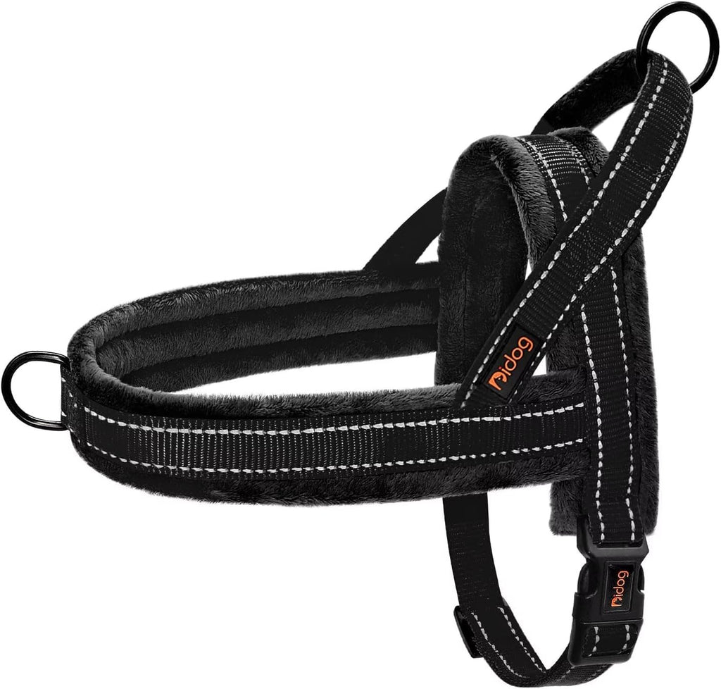 Didog Soft Flannel Padded Dog Vest Harness, No Pull/Quick Fit Reflective Dog Strap Harness, Easy for Training Walking (S:Chest 18-22", Mixed-Blue) - Image 12