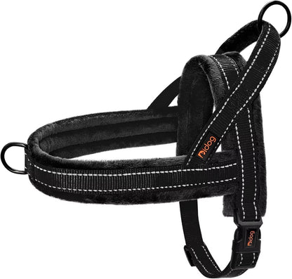 Didog Soft Flannel Padded Dog Vest Harness, No Pull/Quick Fit Reflective Dog Strap Harness, Easy for Training Walking (S:Chest 18-22", Mixed-Blue) - Image 12