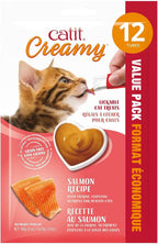 Close up of the creamy texture of Catit lickable treat