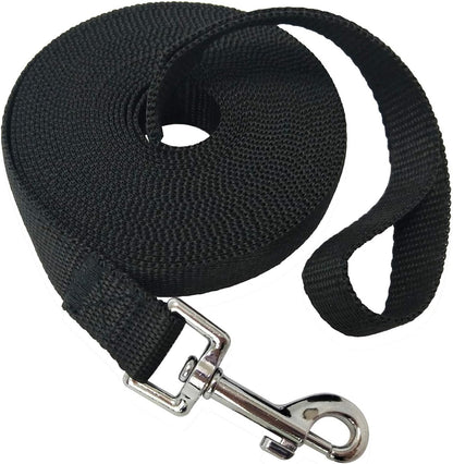 MANDAO nylon training dog leash front view showing 20 feet black lead