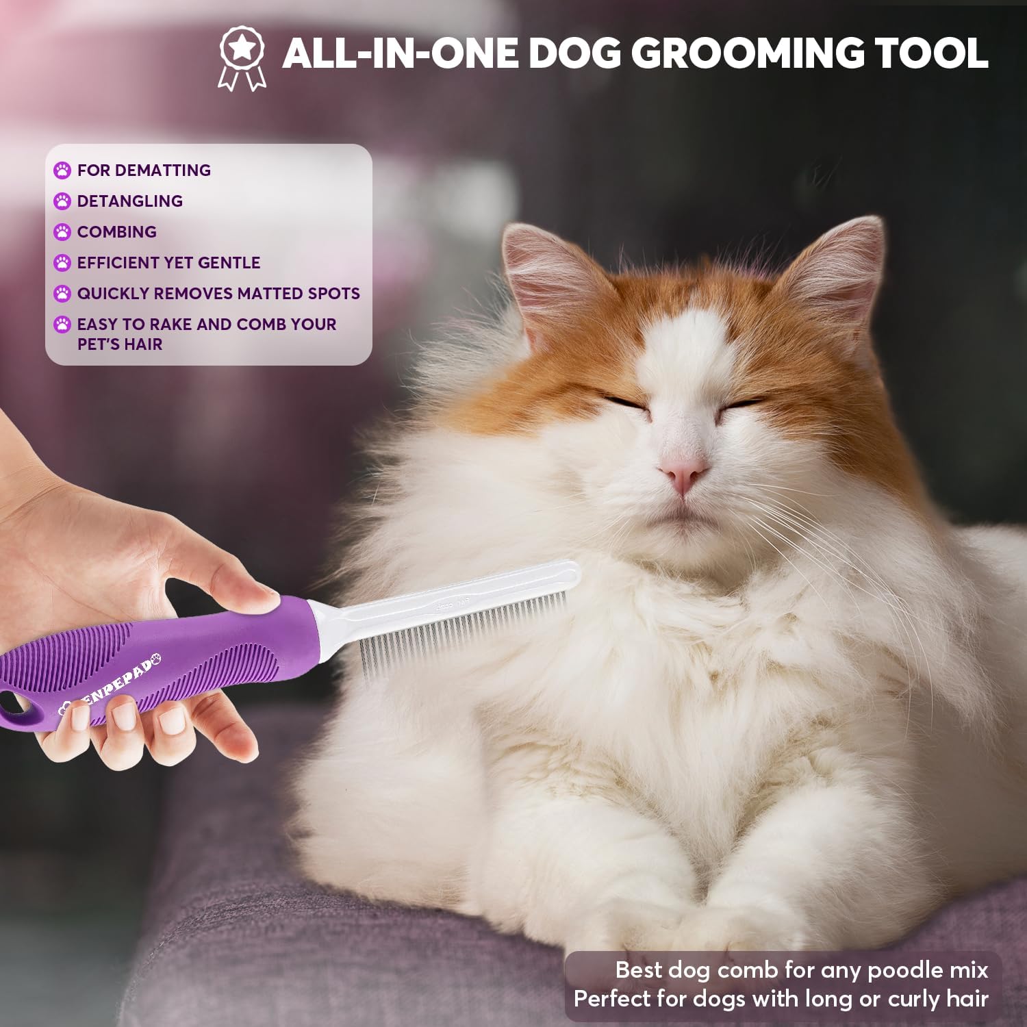Genpepado dog grooming comb for removing matted hair