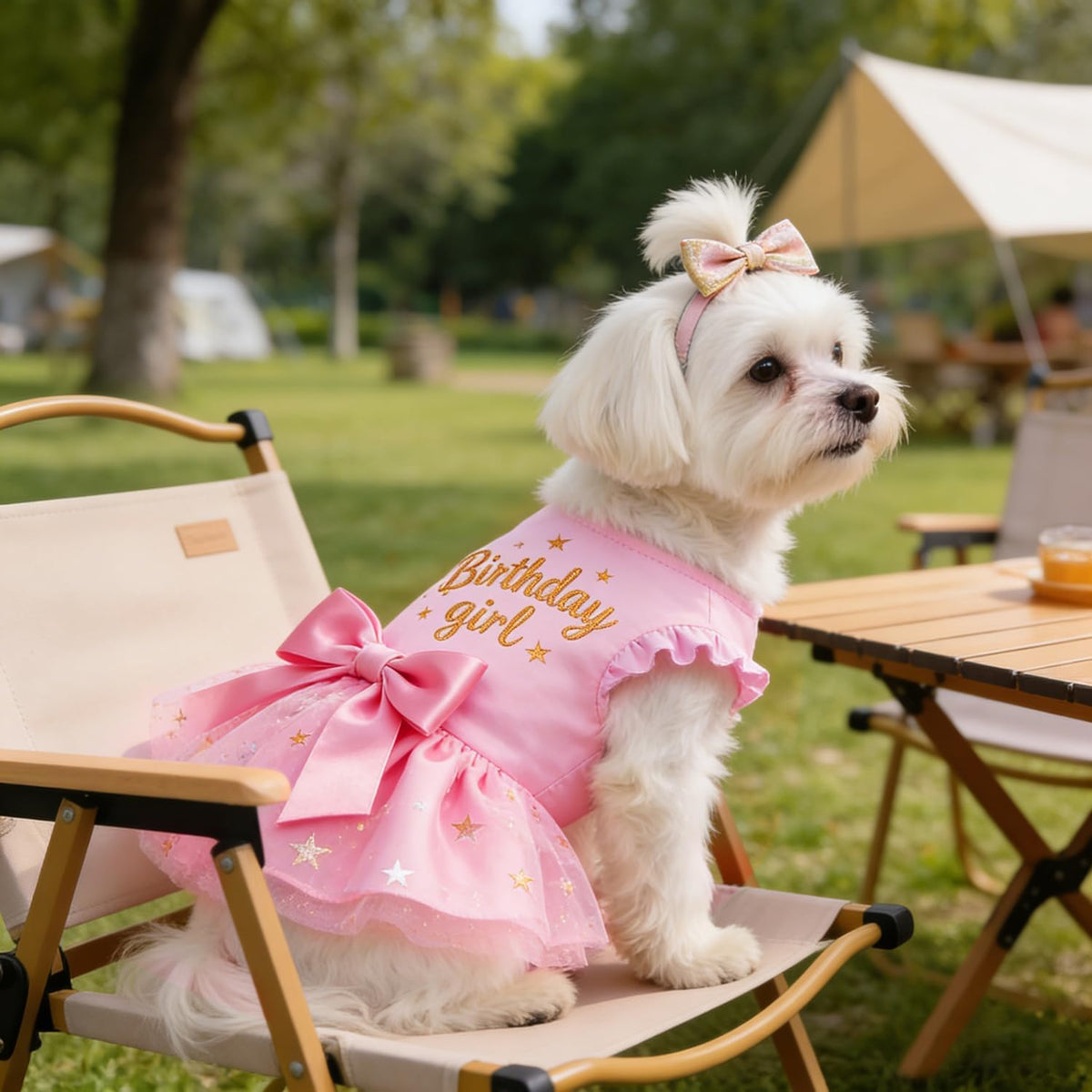High belly cut design on the underside of the small dog apparel showing potty break clearance.