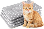 4 Pack Cat Bed Mat, 19" x 13" Soft Fluffy Flannel Small Pet Blanket, Washable Sleeping Pad for Indoor Cats, Kittens, Puppies, Star Print - Grey - Image 9