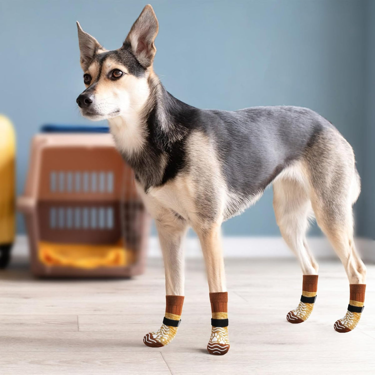 Side profile of Pupteck dog shoes showing texture