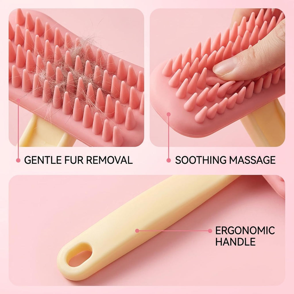 Gentle bunny massage comb removing loose hair from a rabbit