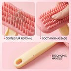 Gentle bunny massage comb removing loose hair from a rabbit