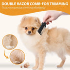 Hand holding Sodknow grooming comb for dog hair trimming