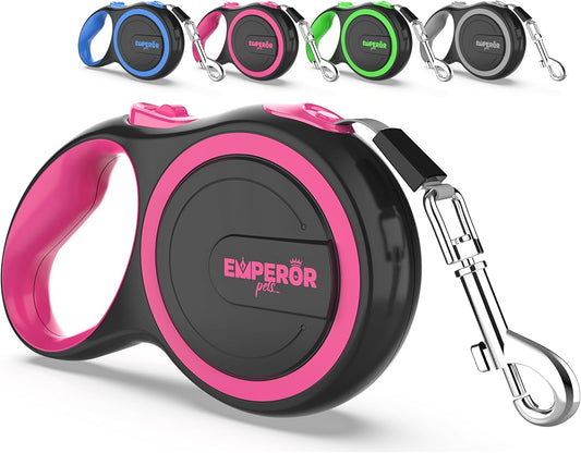 Emperor Pets pink retractable dog leash front view