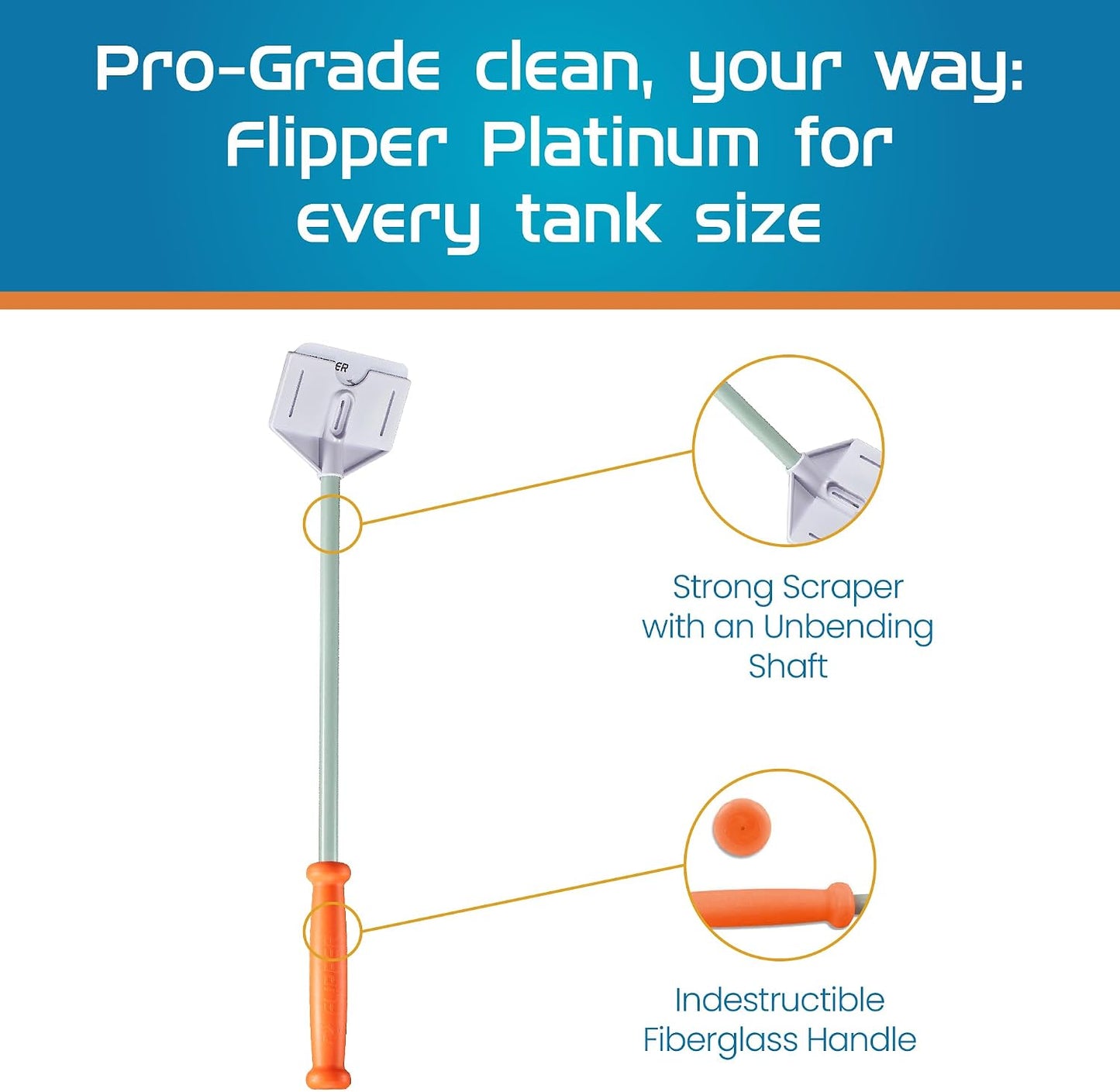 FL!PPER aquarium algae remover being used safely on an acrylic fish tank surface