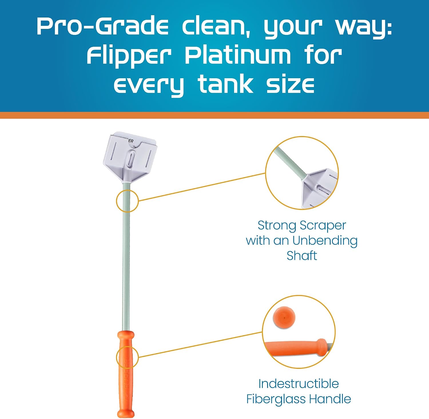FL!PPER aquarium algae remover being used safely on an acrylic fish tank surface