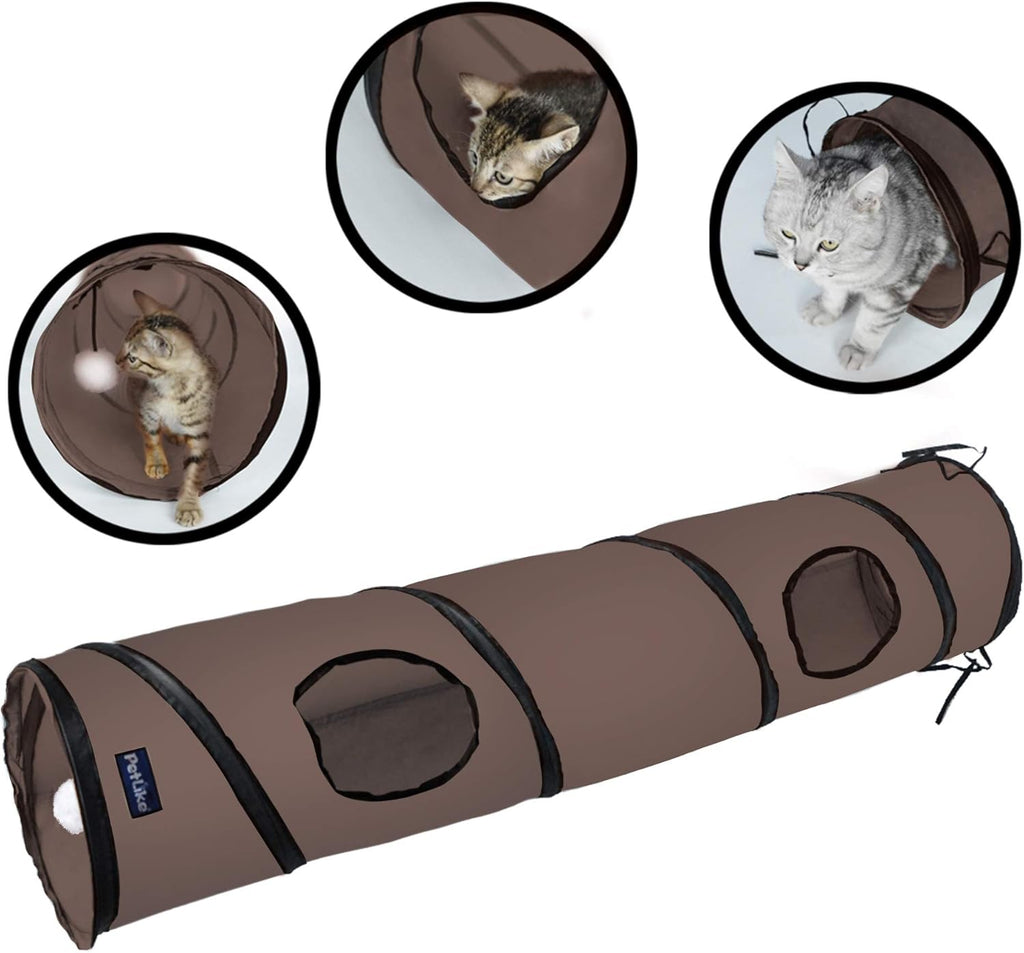 PetLike Cat Tunnel for Indoor Cats Collapsible Pop-up Pet Tube Peek Hole Hideaway Play Toys for Cats with Ball - Image 13