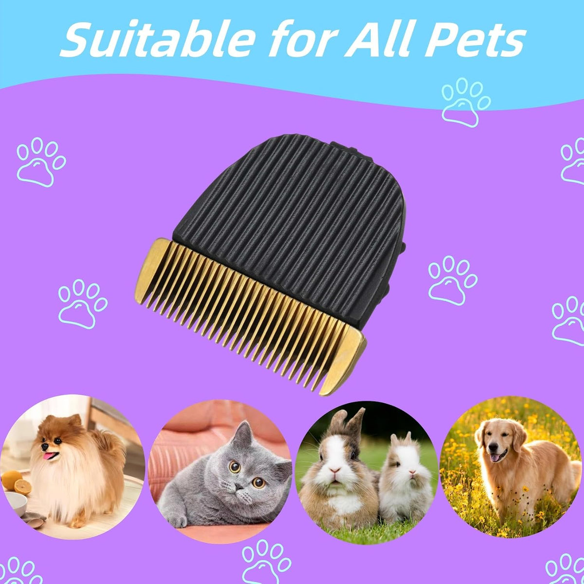 Safe and heat resistant pet hair clipper replacement head assembly