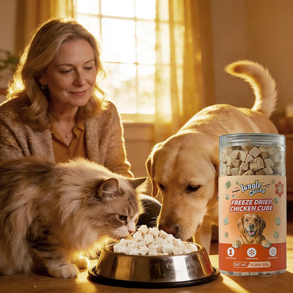 Jungle Calling Freeze Dried Chicken Cat & Dog Treats, Single Ingredient Chicken Bites for Cats & Dogs, High Protein Pet Training Treats, Edible Organic Food Topper, Approx 670 Pieces, 10.58 oz - Image 9
