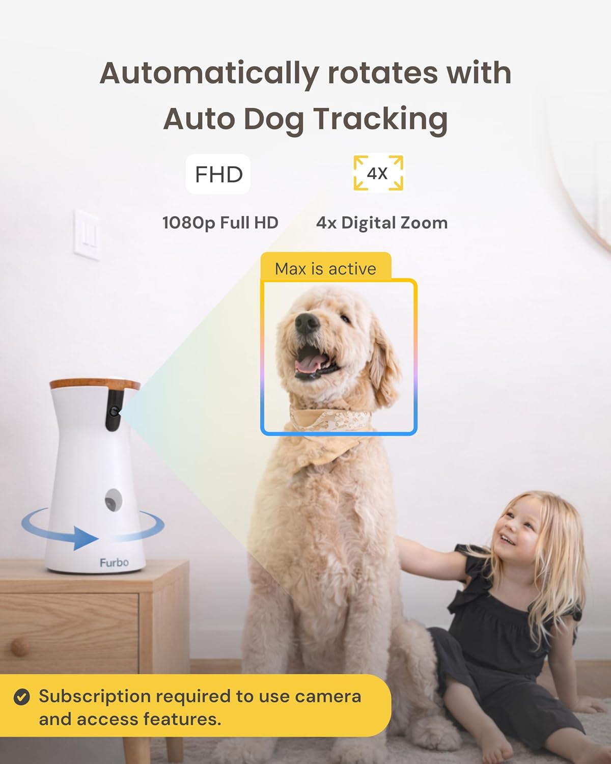 Furbo 360 degrees Dog Camera [Subscription Required] Unlock w/Paid Plan: Home Security & Dog Safety Alerts, Rotating Pet Treat Toss, 2-Way Speaker (Low Risk, 3mo Min. Cancel Anytime) - Image 10