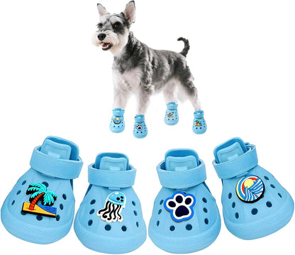 Dog Shoes,Non-Slip Waterproof Sandals for Hot Pavement, Breathable Perforated Boots,Adjustable Straps Dog Rain Booties for Summer Beach and Rainy Day(Beige,#2) - Image 11