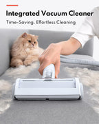 HomeRunPet twelve thousand Pascal powerful suction demo capturing loose cat fur directly into the container