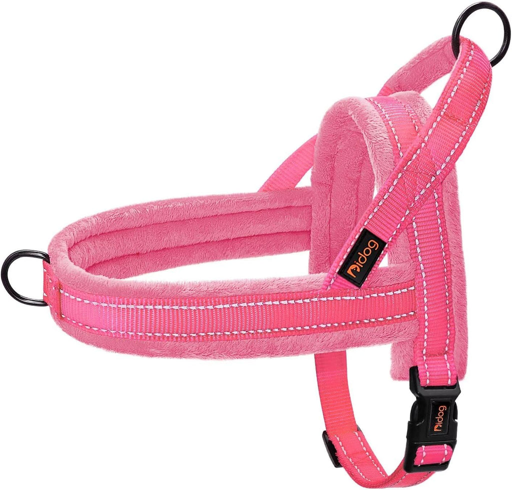 Didog Soft Flannel Padded Dog Vest Harness, No Pull/Quick Fit Reflective Dog Strap Harness, Easy for Training Walking (S:Chest 18-22", Mixed-Blue) - Image 13