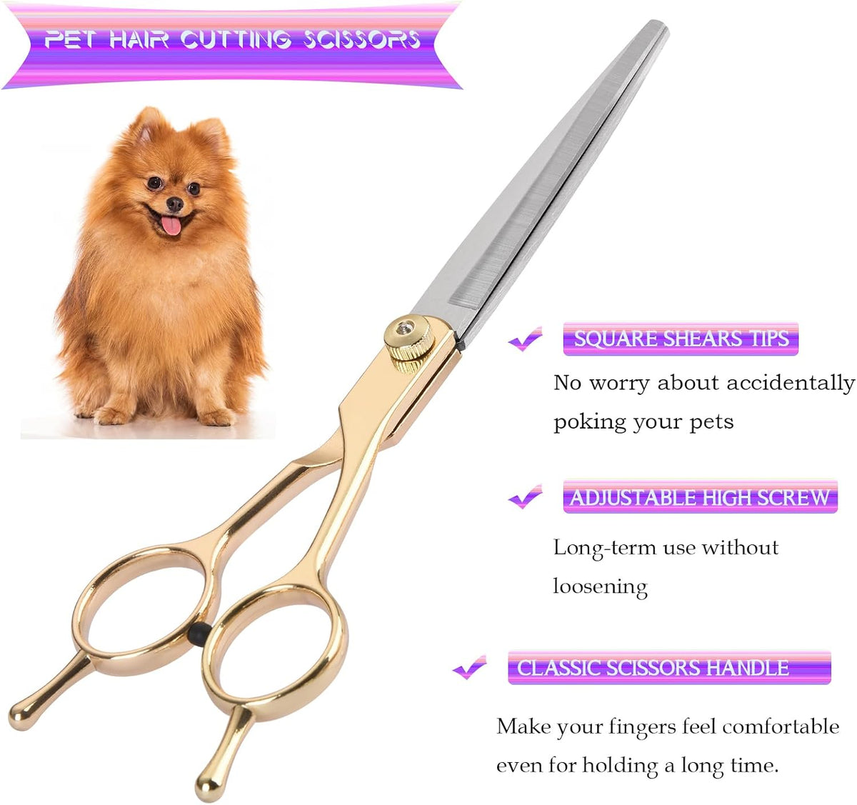 Fcysy pet grooming kit curved and straight shears detail