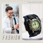 Avaner vintage leather watches on a wrist emphasizing the bold retro fashion fit