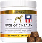 PetScy Probiotic Chews for Dogs front packaging view showing canine gut health supplement