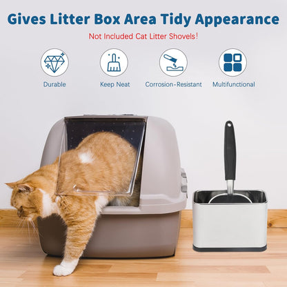 Fhtonge pet poop shovel container with detachable base for cleaning