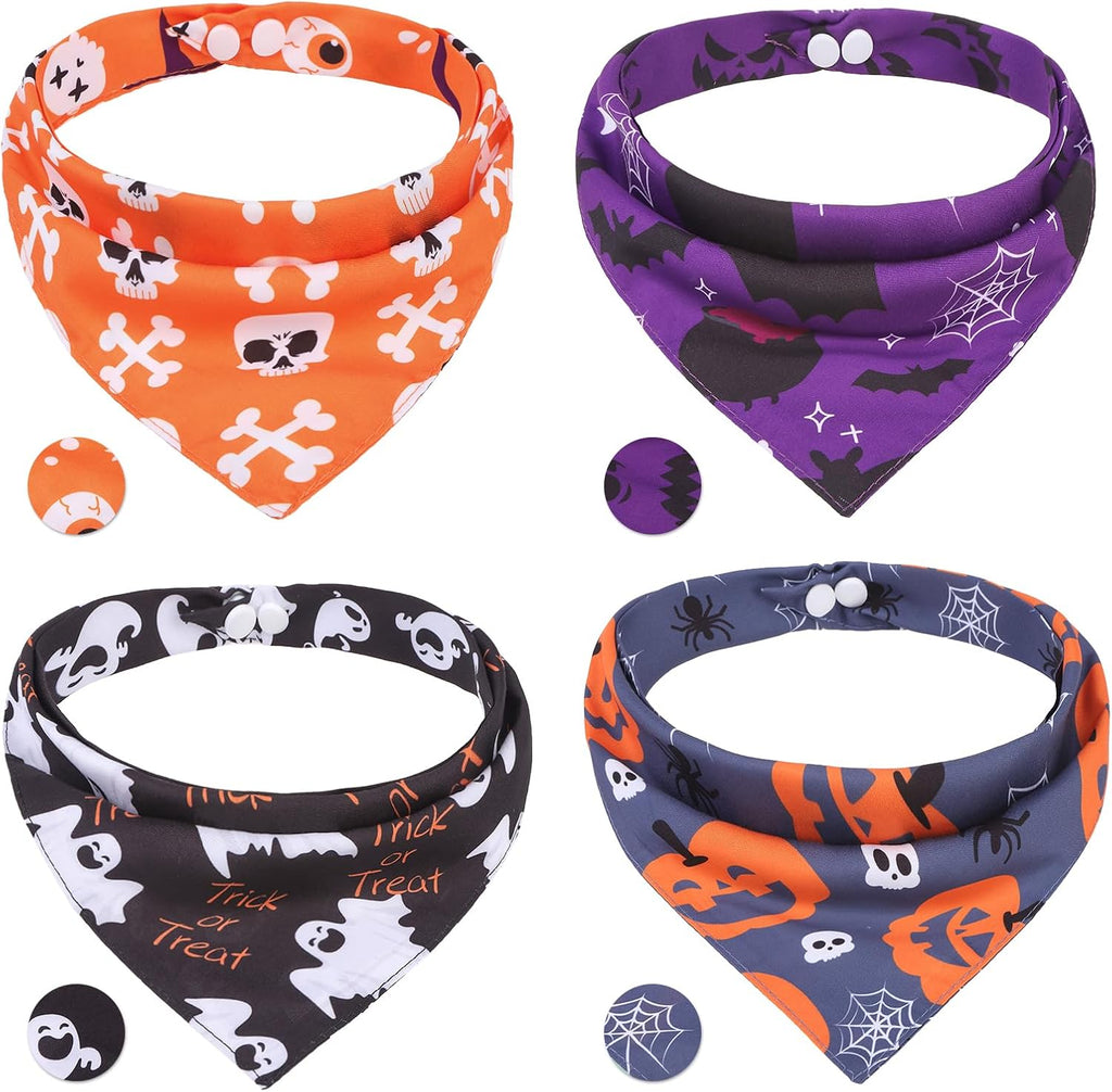 PAWCHIE Dog Cooling Bandana Small, 4 Packs Ice Cool Pet Triangle Scarf Bibs Reversible Styles, Summer Adjustable with Two Snaps, Kerchief Set Accessories for Dogs, Puppy, Cats - Image 15