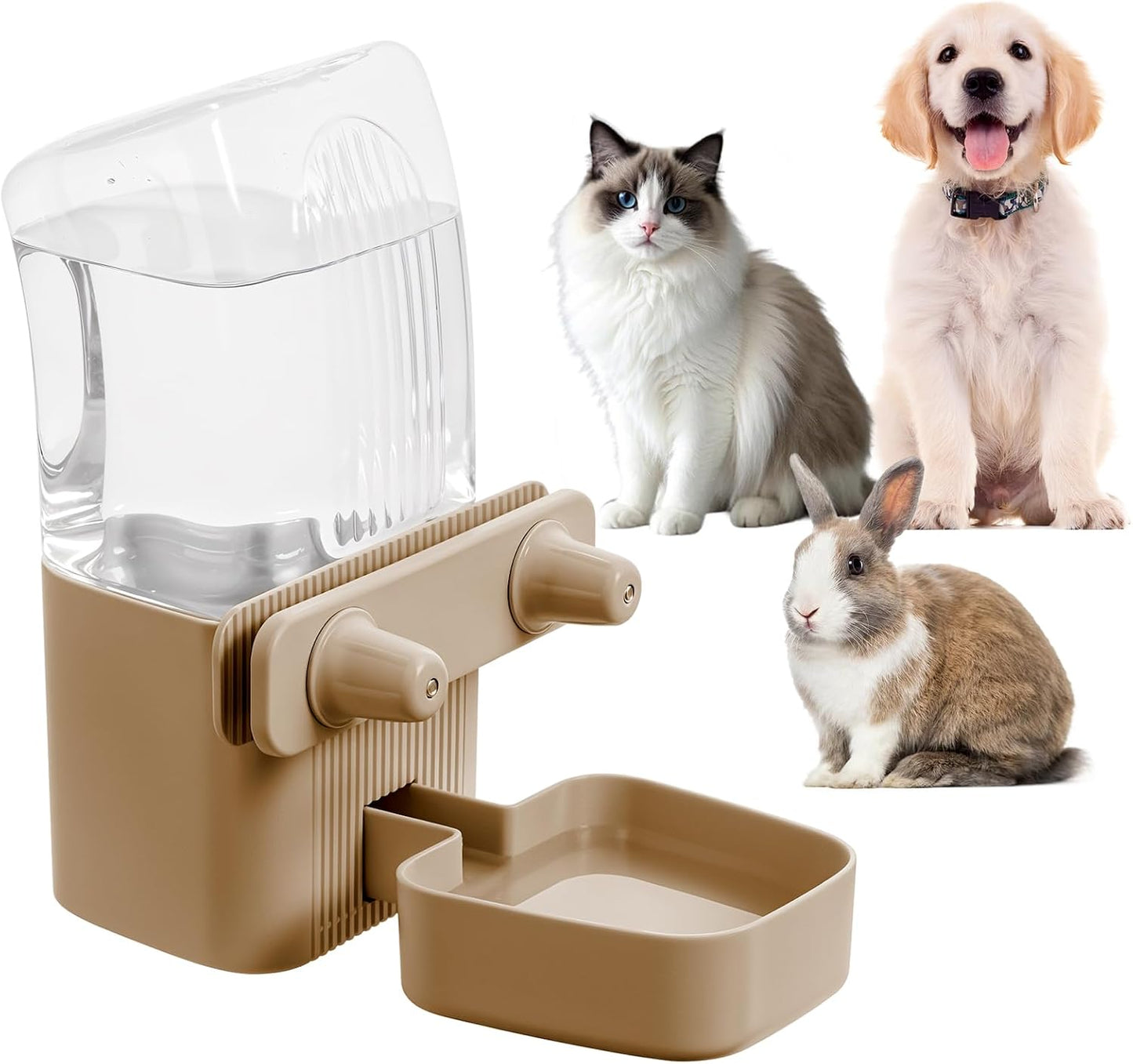 Kenond 50 oz Rabbit Water Dispenser,Gravity Dog Water Bowl Dispenser for Cage,Auto Water Bottle for Ferret,Cat,Dog and Other Animals, Compatible with Widemouth Cages, Wire Cages and Crates(Gary) - Image 7