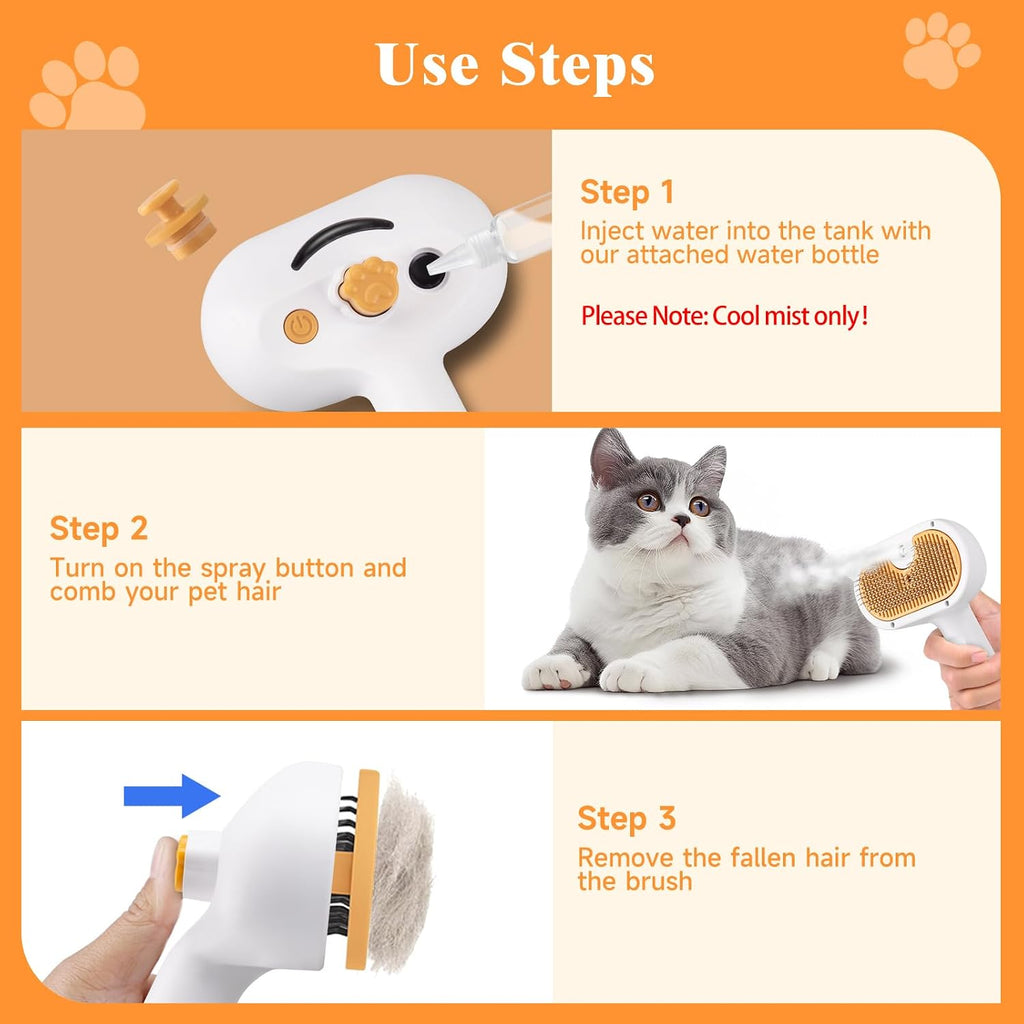 Side profile of the lightweight VVWVVW portable pet hair removal tool detailing the water tank refill port