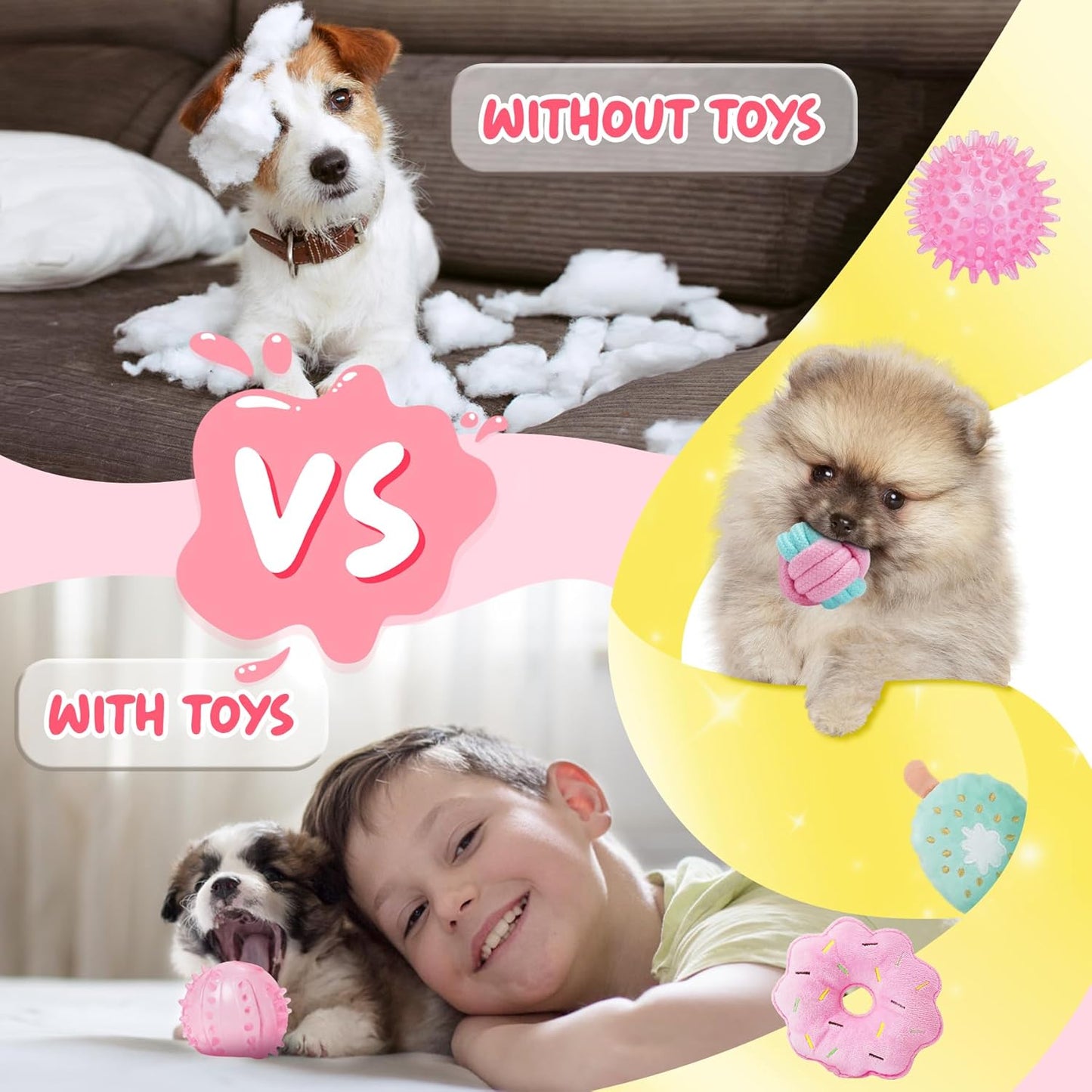 XIUGOAL durable dog chew ropes and soft plush toys for small female puppies