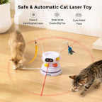 ZOMISIA rechargeable kitten toy with hide and seek moving feathers exposed.