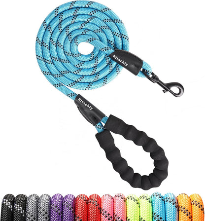 Rttochfy rope dog leash heavy duty blue front view
