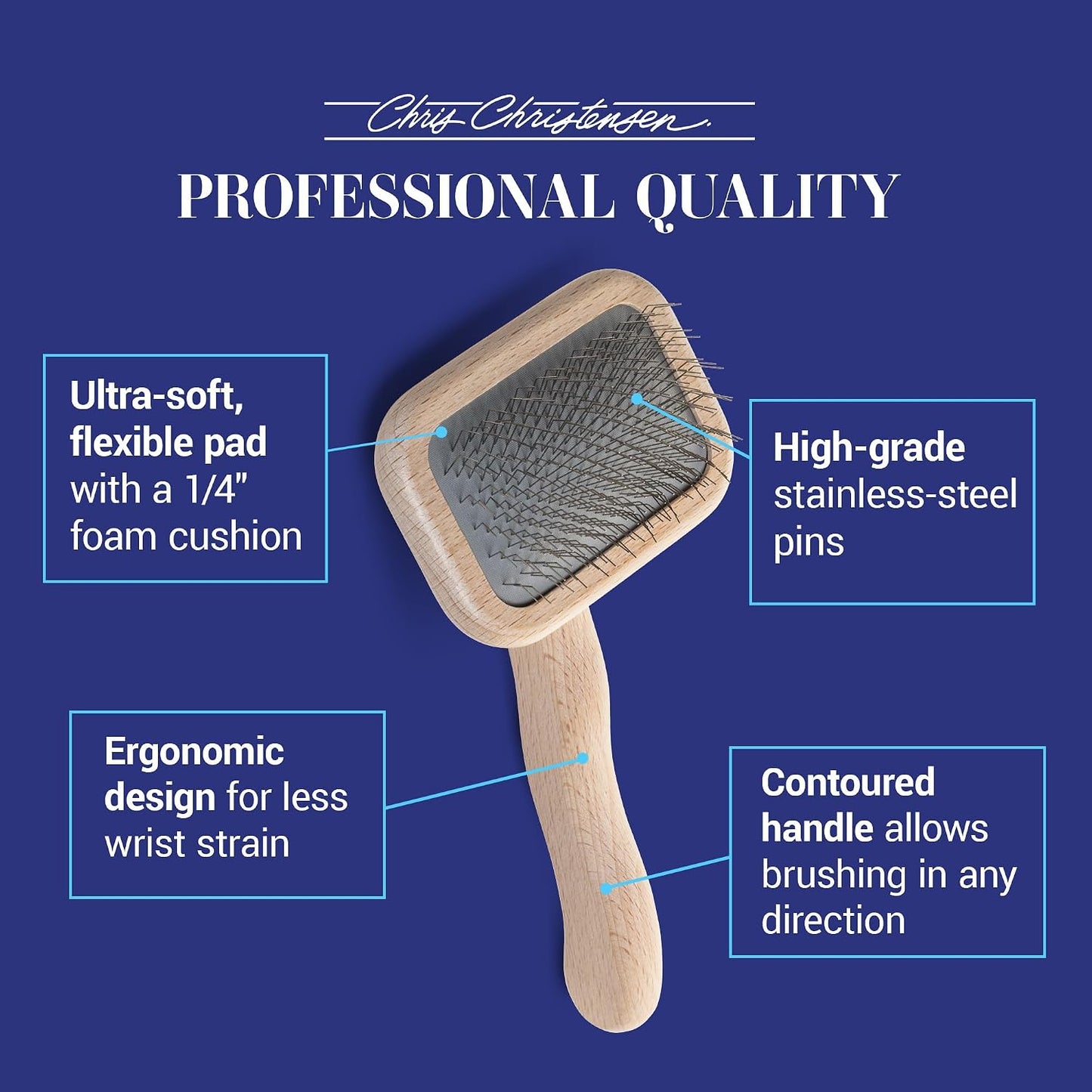 Chris Christensen premium German made dog slicker brush for mat removal
