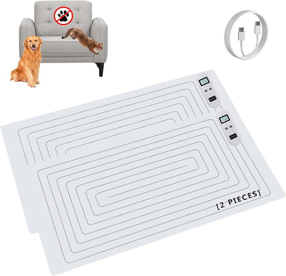 SEERWAY 2 Rechargeable Pet Shock Mats Same Size, Cat Repellent Pad, Cat Deterrent Mat, Electric Training Mat Keeps Dogs and Cats Off Sofa, Couch, Bed and Countertop (22"x14") - Image 9